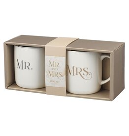Anchor Productions Mr. & Mrs. Mug Set - Ivory Ceramic (Ecclesiastes 4:9)