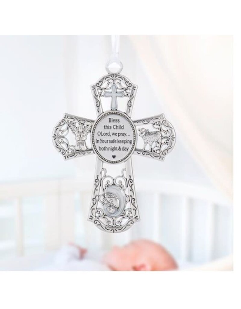 GANZ USA LLC Ornament-Crib-Cross (White) (2 7/8" X 4")