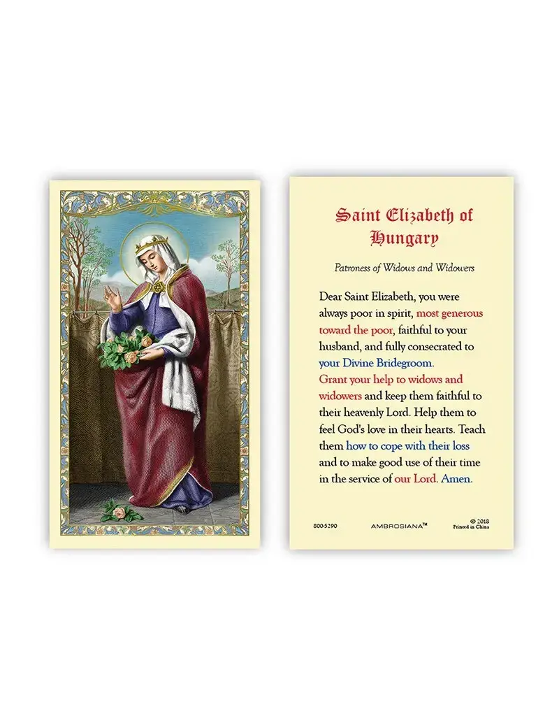 Ambrosiana Prayer to St. Elizabeth Holy Card