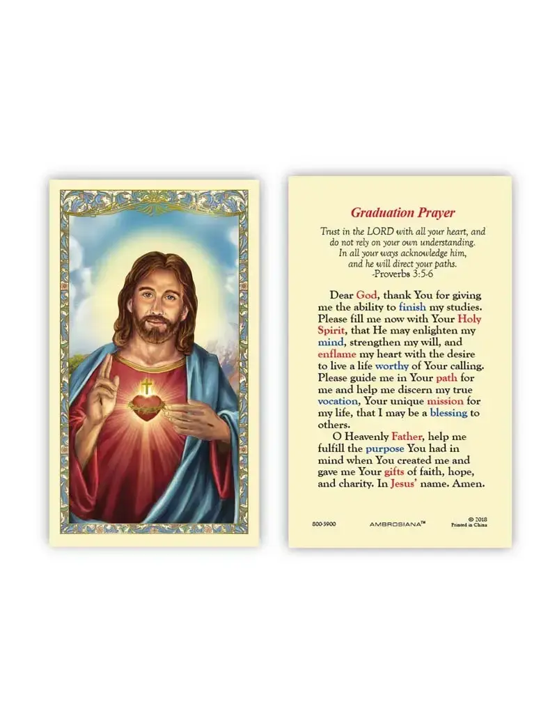 Ambrosiana Sacred Heart Vocation Prayer Laminated Holy Card