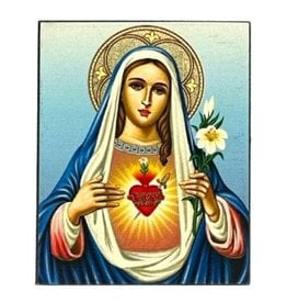 Immaculate Heart of Virgin Mary Silk Screen Icon Magnet