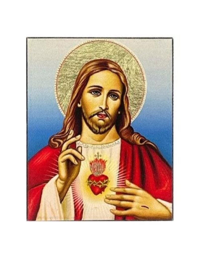 Sacred Heart of Jesus Christ Silk Screen Icon Magnet