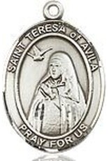 Bliss Manufacturing Sterling Silver St. Teresa of Avila Medal-Pendant With 18" Chain Necklace