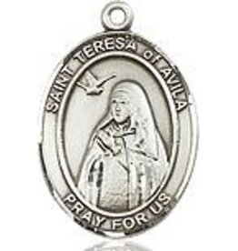 Bliss Manufacturing Sterling Silver St. Teresa of Avila Medal-Pendant With 18" Chain Necklace