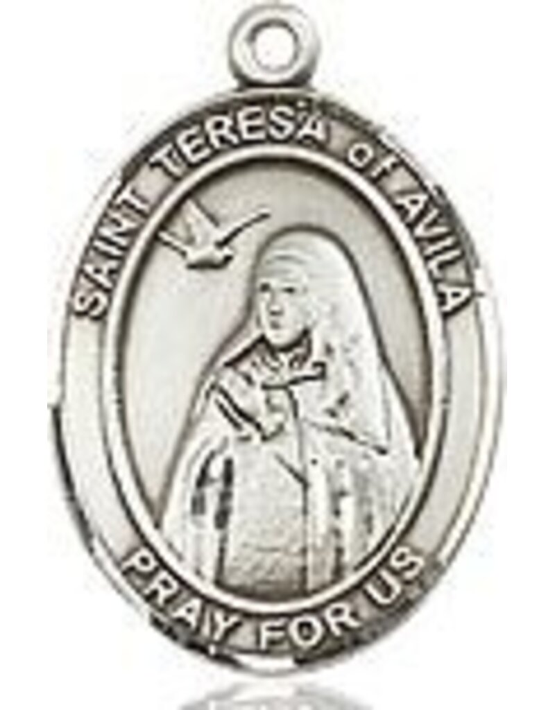 Bliss Manufacturing Sterling Silver St. Teresa of Avila Medal-Pendant With 18" Chain Necklace