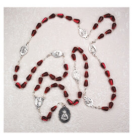 McVan Seven Sorrows Chaplet with Red Tear Drop Shaped Beads