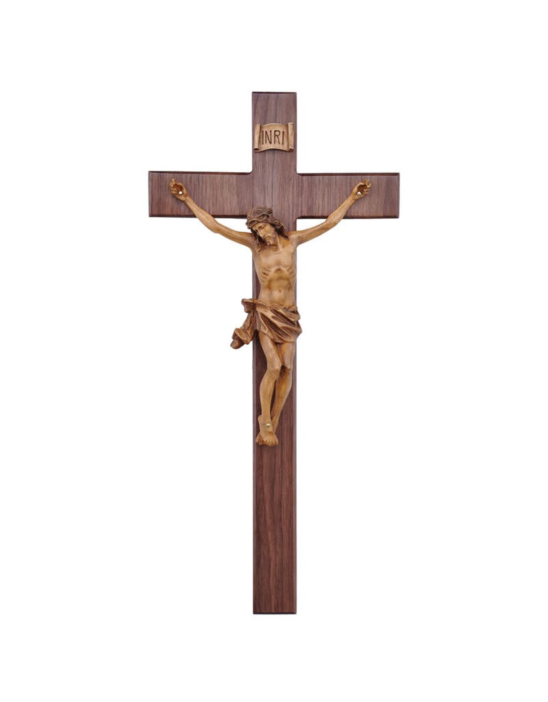 Sine Cera 20″ Walnut Wall Crucifix
