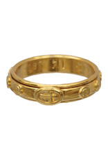 Sine Cera Sterling Silver 18K Gold Plated Spinning Rosary Ring  SIZE 9