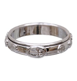 Sine Cera Sterling Silver Spinning Ring Rosary SIZE 9