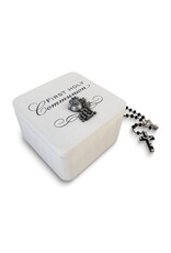 First Holy Communion Keepsake Box (White w/ Pewter Chalice)