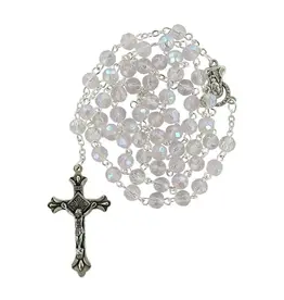 Costa Articoli Religiosi 6mm Crystal Rosary White