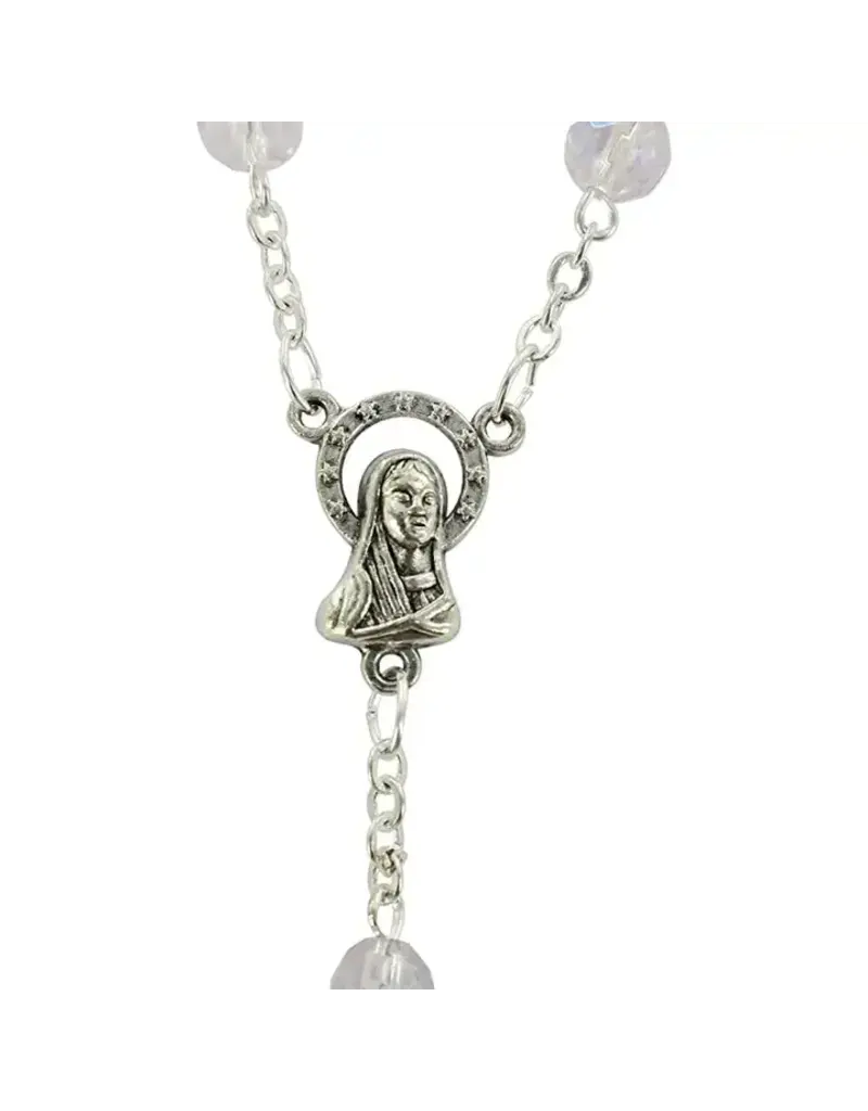 Costa Articoli Religiosi 6mm Crystal Rosary White