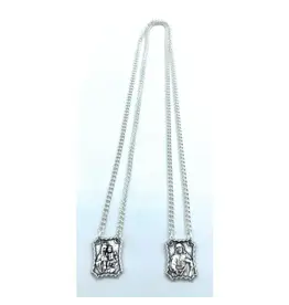 Sacro Cuore and Madonna Del Carmine Metal Scapular