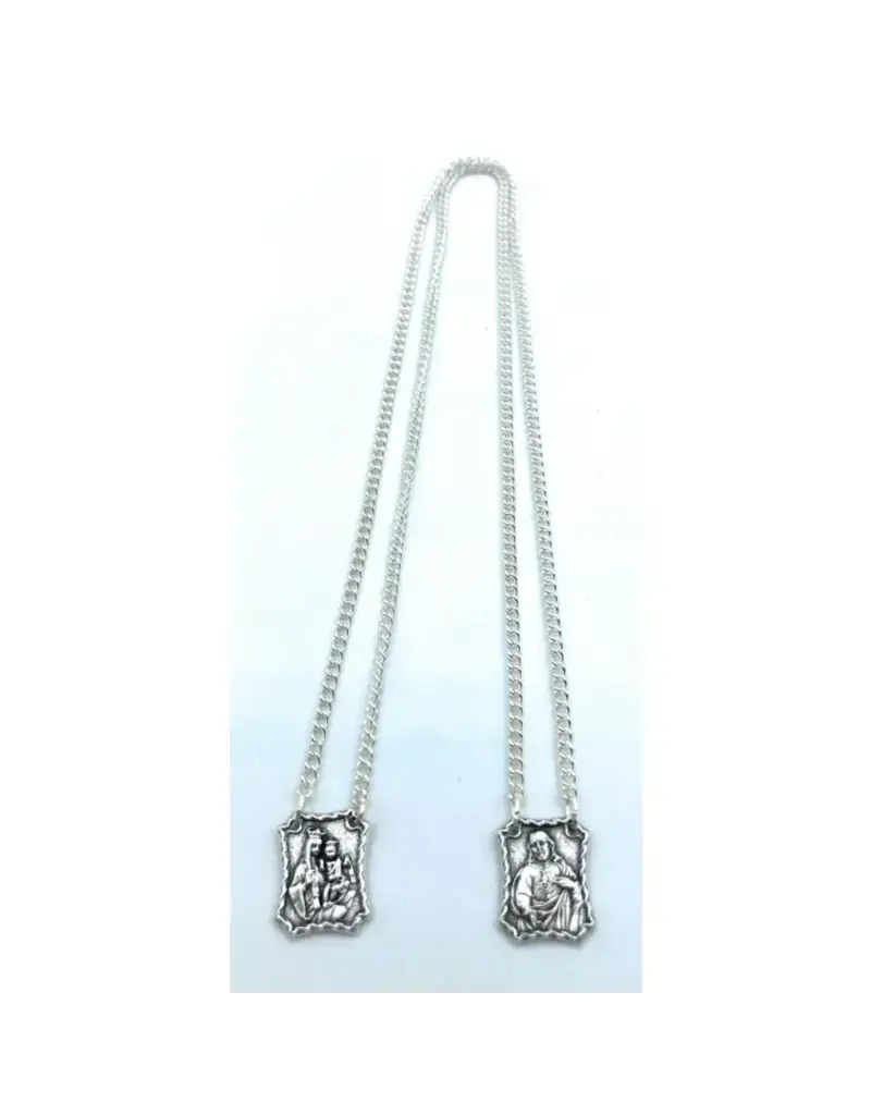 Sacro Cuore and Madonna Del Carmine Metal Scapular