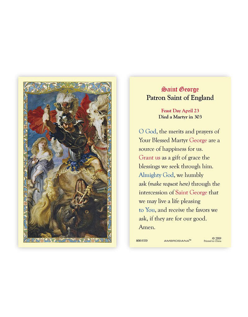 Christian Brands Saint George Laminated Holy Card