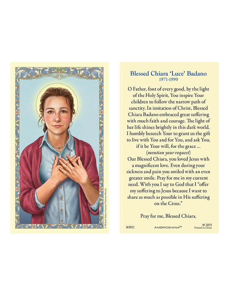 Christian Brands Blessed Chiara Luce Holy Card