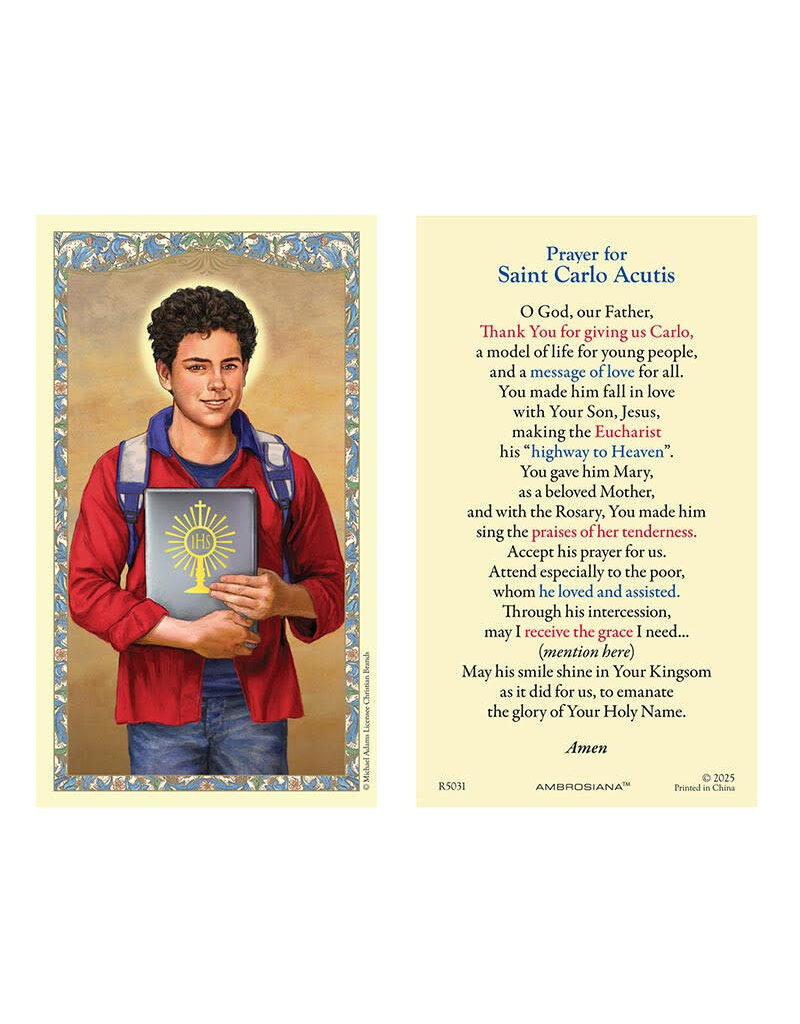 Ambrosiana Saint Carlo Acutis Holy Card