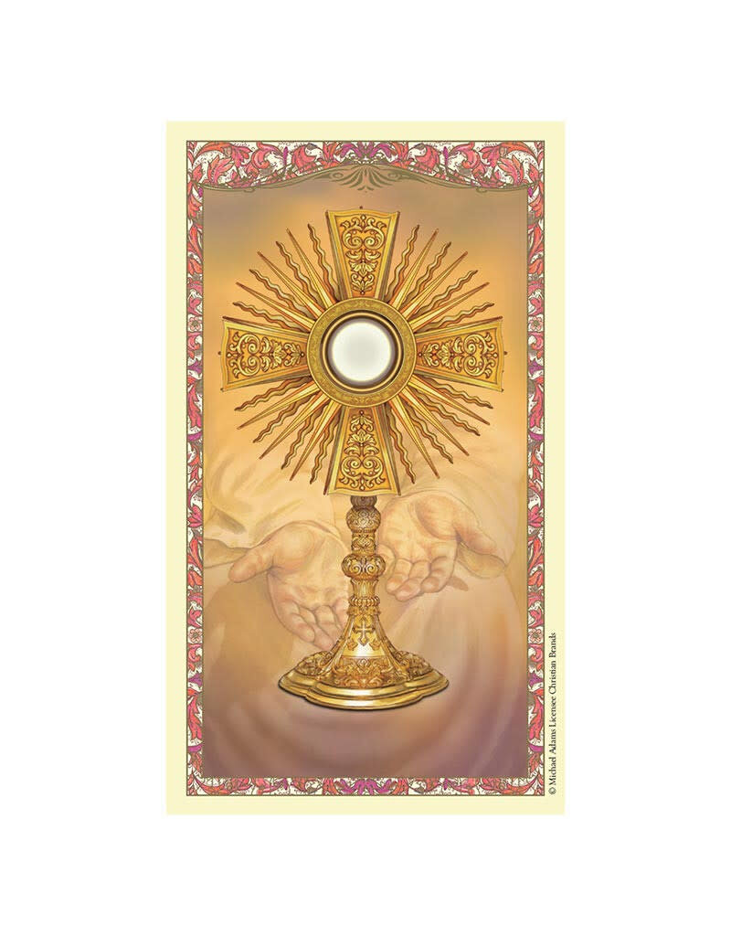 Christian Brands Spanish Holy Card - Eucharistic Adoration