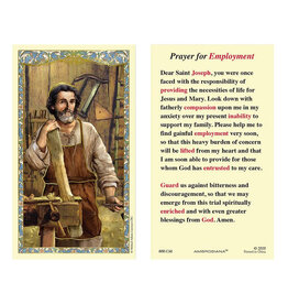 Ambrosiana Saint Joseph the Worker Laminated Holy Card