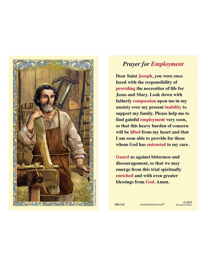Christian Brands Saint Joseph the Worker Laminated Holy Card