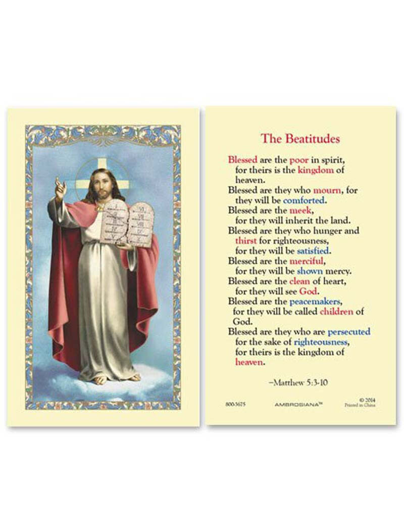 Ambrosiana The Beatitudes Laminated Holy Card