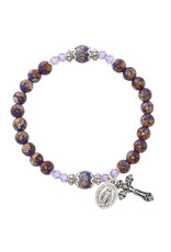 McVan 6mm Silver Purple Marbeline Stretch Bracelet