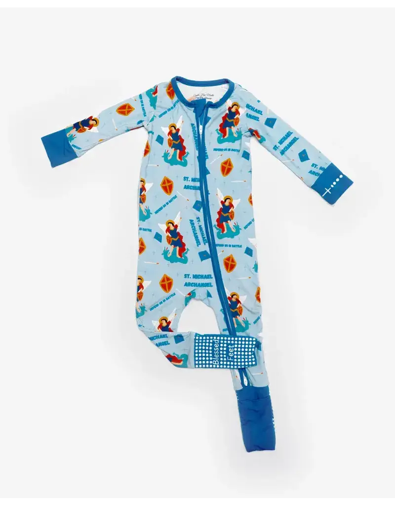 St Michael the Archangel Footie Baby Pajamas (6-12)months)