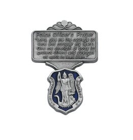 McVan Police Officer Blue Enamel Prayer Visor Clip
