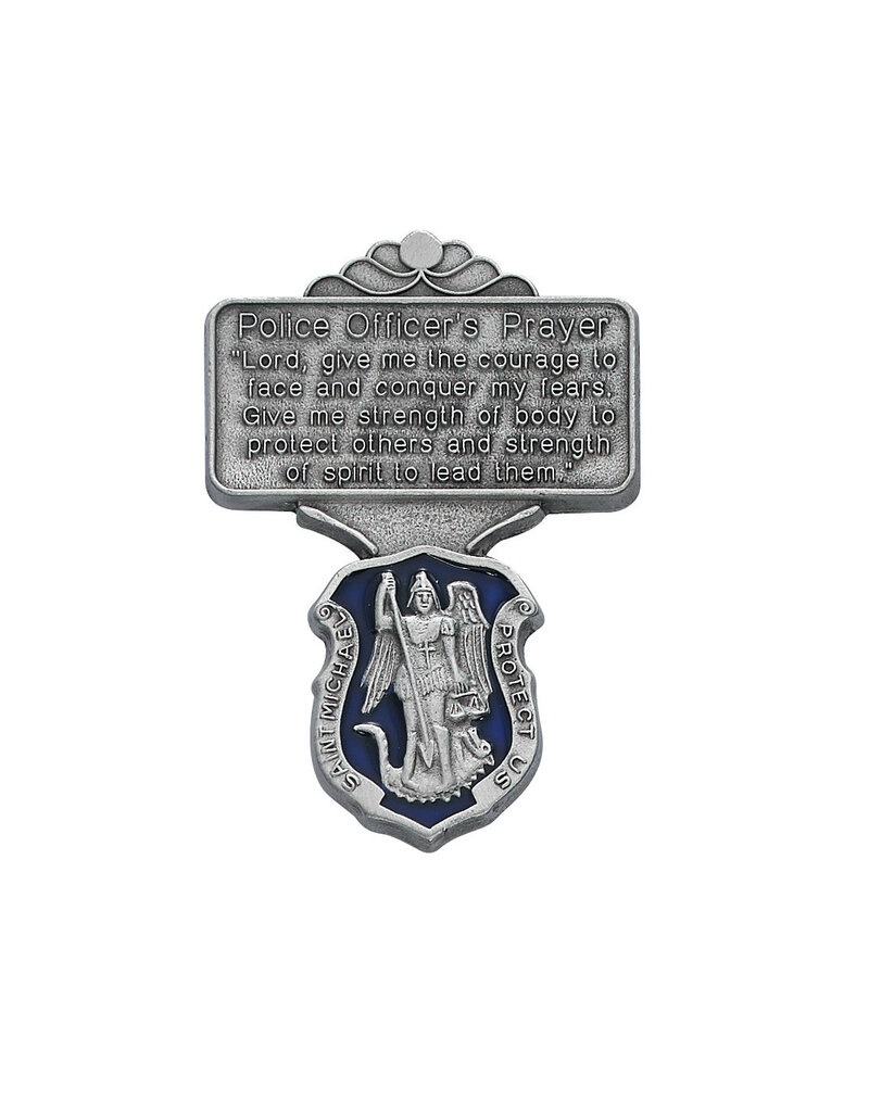 McVan Police Officer Blue Enamel Prayer Visor Clip