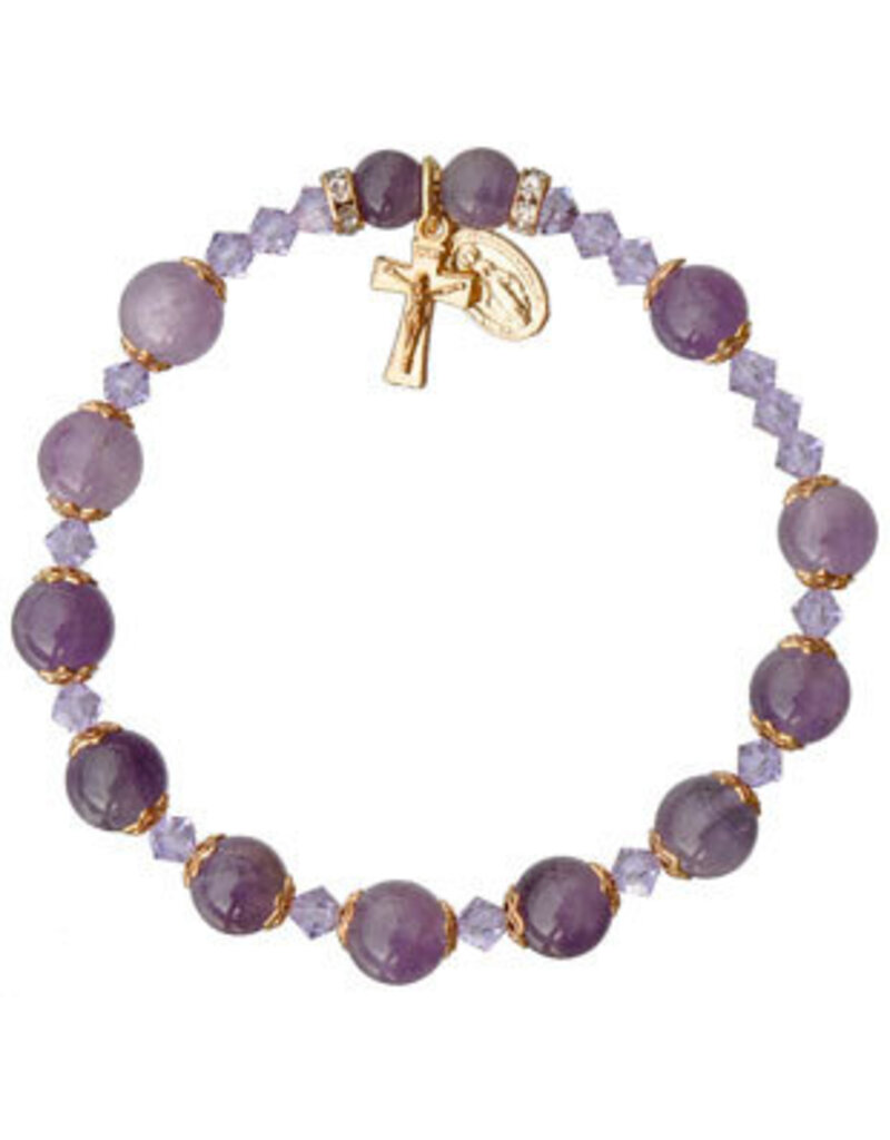 Sine Cera Amethyst Rosary Bracelet (8mm)