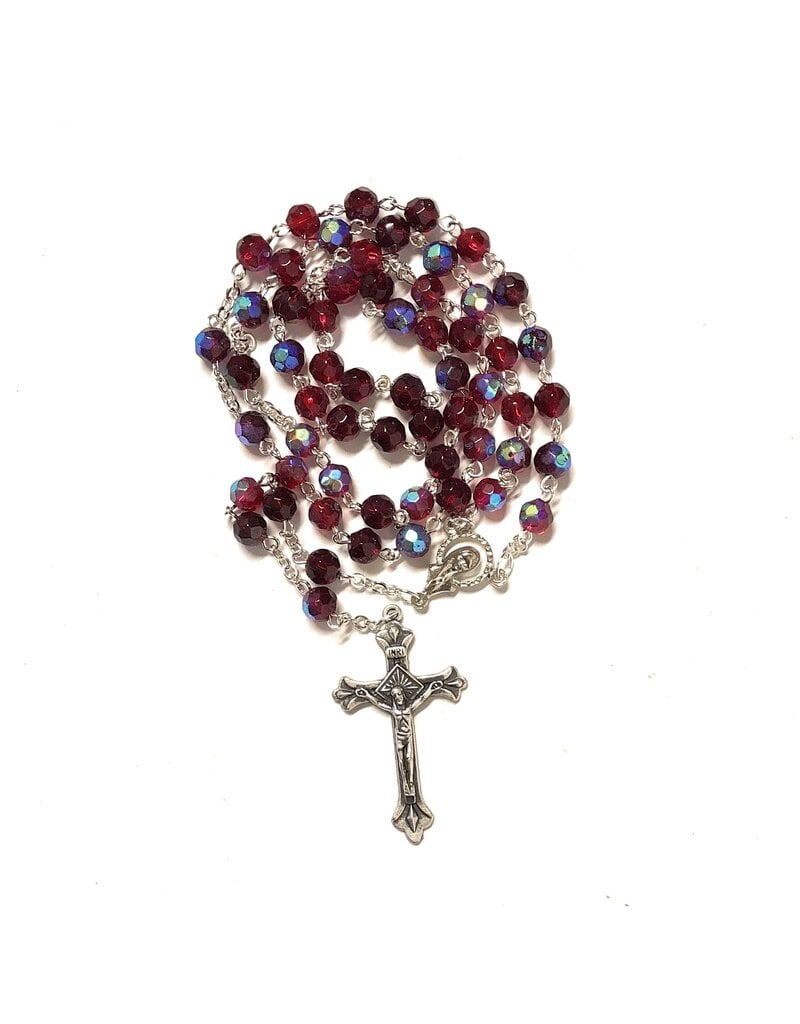 Costa Articoli Religiosi Crystal red rosary 6 mm. Rosso