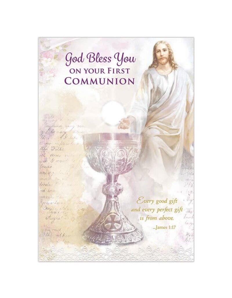 Alfred Mainzer God Bless You on Your First Communion Card