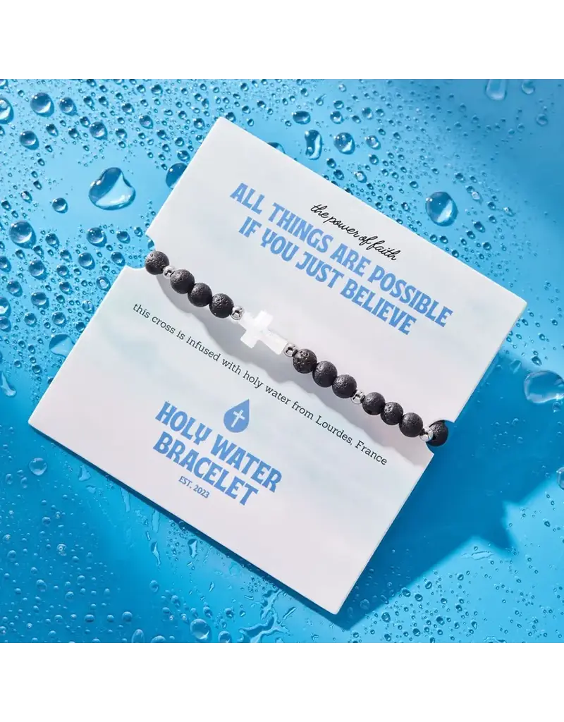 Holy Water Bracelet Holy Water Lava Rock Bracelet in Silver