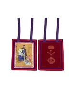 Oremus Mercy Purple Scapular of Benediction and Protection Sm  3"
