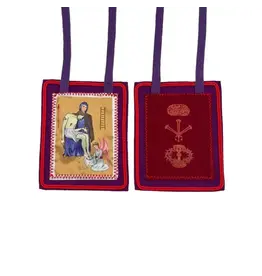 Oremus Mercy Purple Scapular of Benediction and Protection Sm  3"