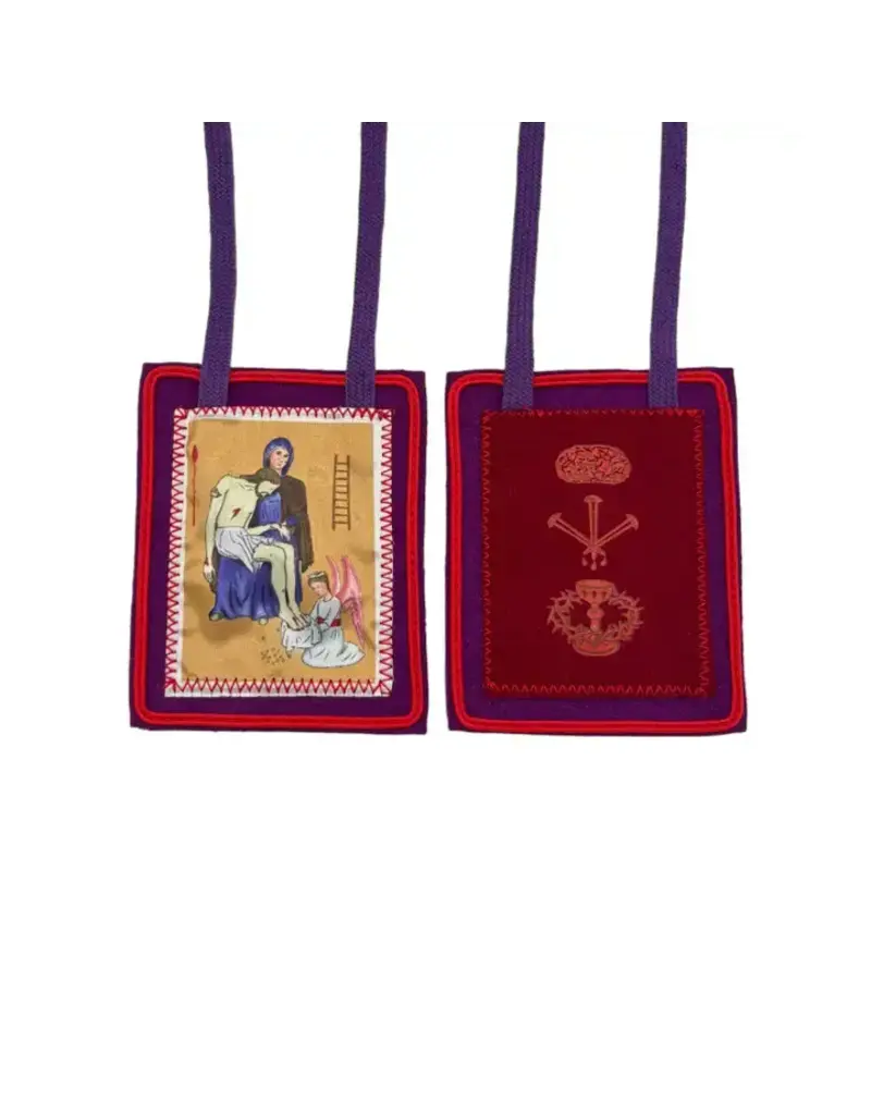 Oremus Mercy Purple Scapular of Benediction and Protection Sm  3"