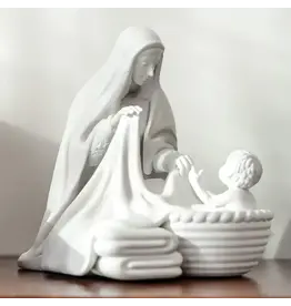 The Little Rose Shop Hidden Moments Collection: Laundry with Jesus Catholic Mary Statue
