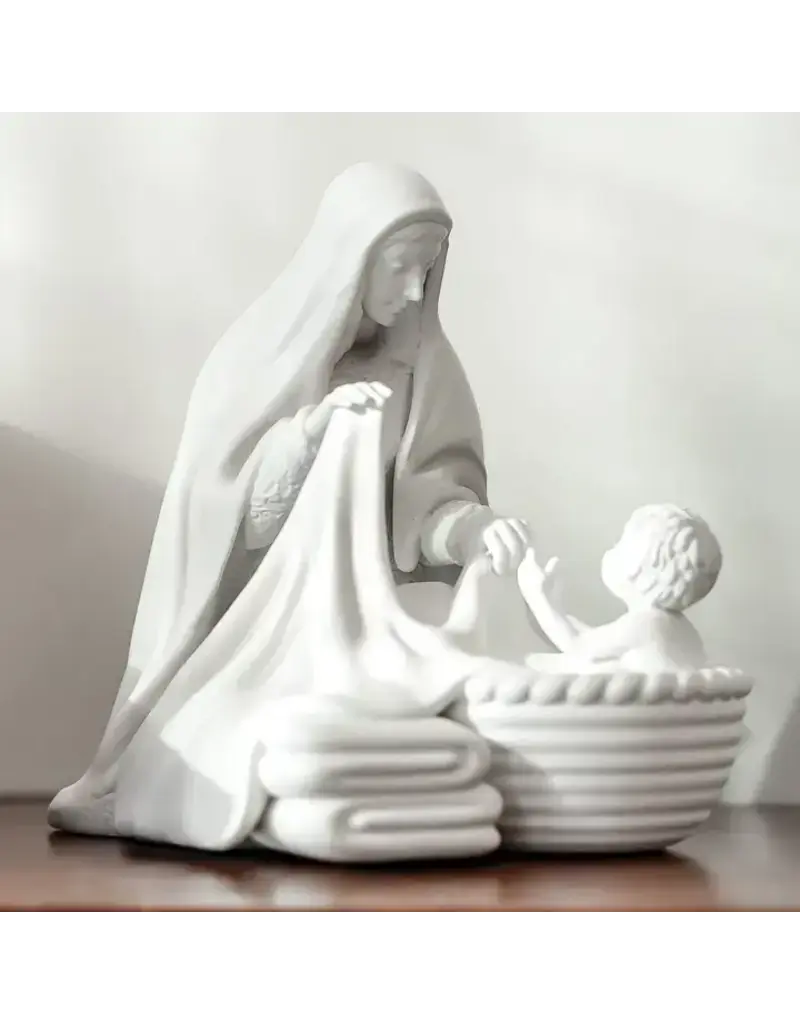The Little Rose Shop Hidden Moments Collection: Laundry with Jesus Catholic Mary Statue
