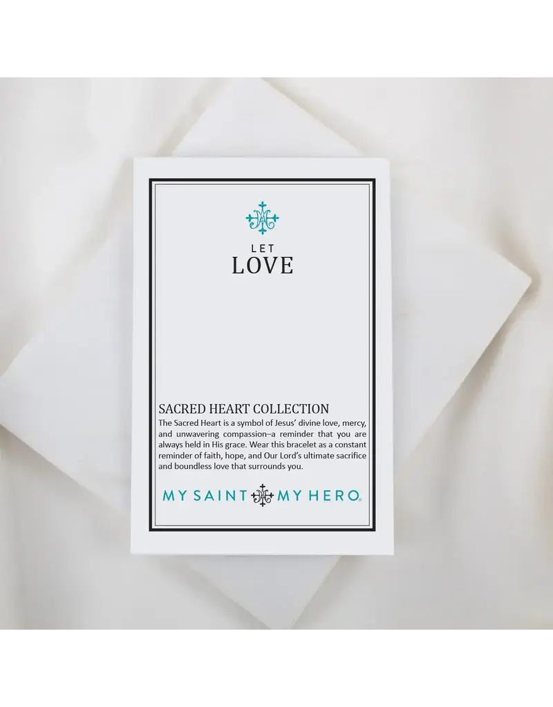 My Saint My Hero Let Love:  Sacred Heart Bracelet - Gold