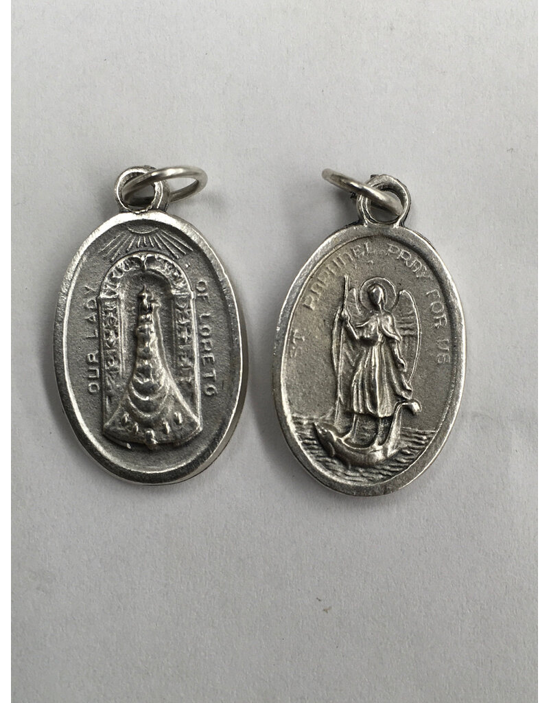 Lumen Mundi St. Raphael / Our Lady of Loreto Oxidized Medal