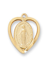 McVan Gold over Sterling Silver Miraculous with 18" Rhodium Plated Chain and Deluxe Gift Box