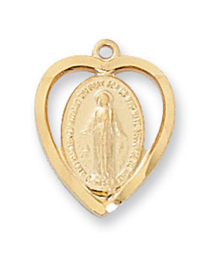 McVan Gold over Sterling Silver Miraculous with 18" Rhodium Plated Chain and Deluxe Gift Box