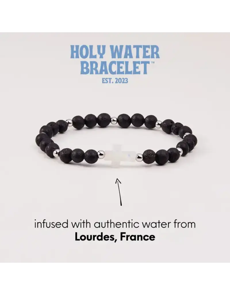Holy Water Bracelet Holy Water Lava Rock Bracelet in Silver