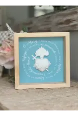 Be Still Prayer Space Immaculate Heart Shadowbox Wall Art | 10" x 10" Whitewashed Wood | Be Still Prayer Space