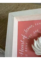 Be Still Prayer Space Immaculate Heart Shadowbox Wall Art | 10" x 10" Whitewashed Wood | Be Still Prayer Space