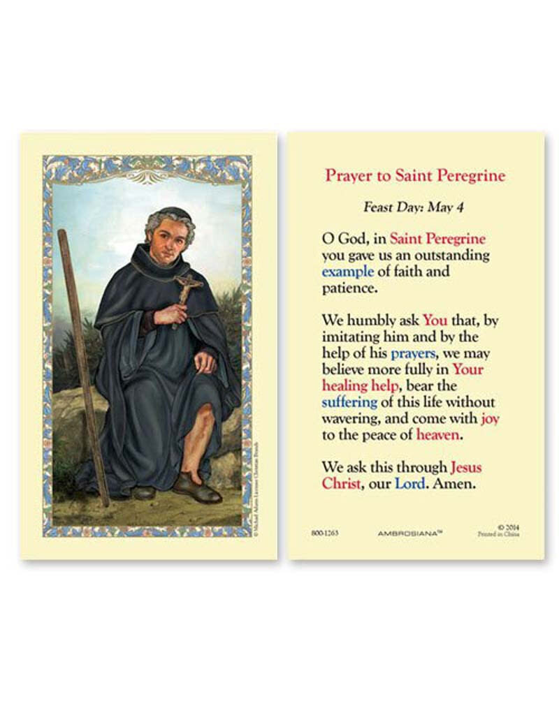 Ambrosiana Saint Peregrine (Prayer to Saint Peregrine) Laminated Holy Card