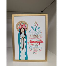 Be Still Prayer Space Hail Mary Prayer Card, Our Lady of the Rosary, gold frame | Be Still Prayer Space
