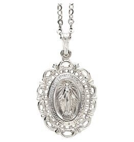 Wallace Brothers Manufacturing Sterling Silver Filigree Lace Miraculous Medal
