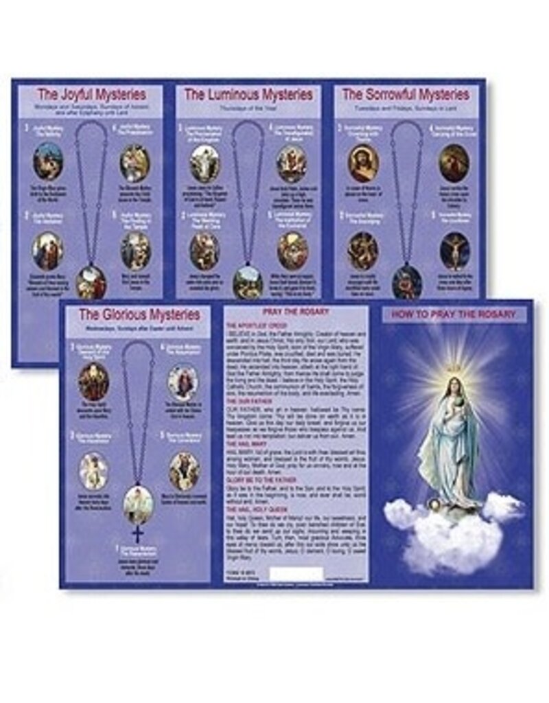 Ambrosiana How to Pray The Rosary Trifold Card