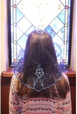 St. Stephen's Bookstore Spanish Mantilla Veil Rosa Navy Blue